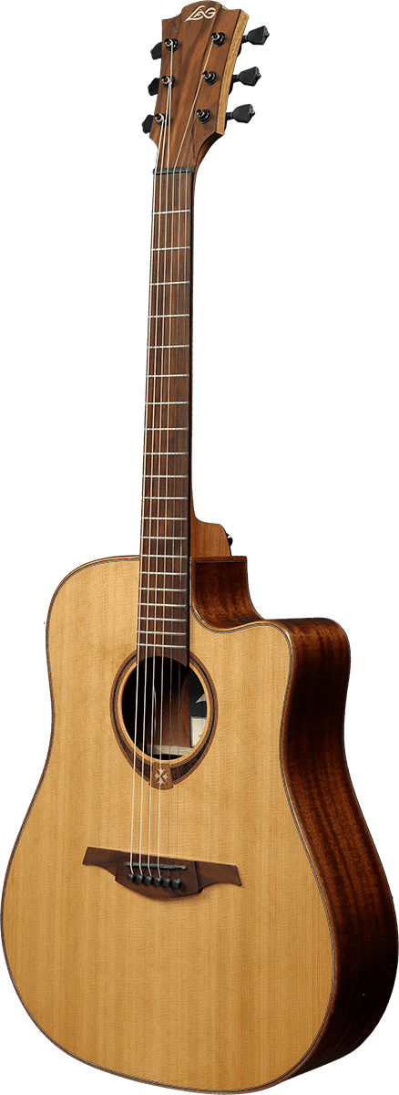 Lag T118dce Tramontane Dreadnought Cw Electro Cedre Khaya - Naturel - Guitarra electro acustica - Variation 1