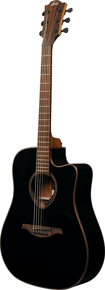 Lag T118dce Tramontane Dreadnought Cw Electro Cedre Khaya - Black - Guitarra electro acustica - Variation 1