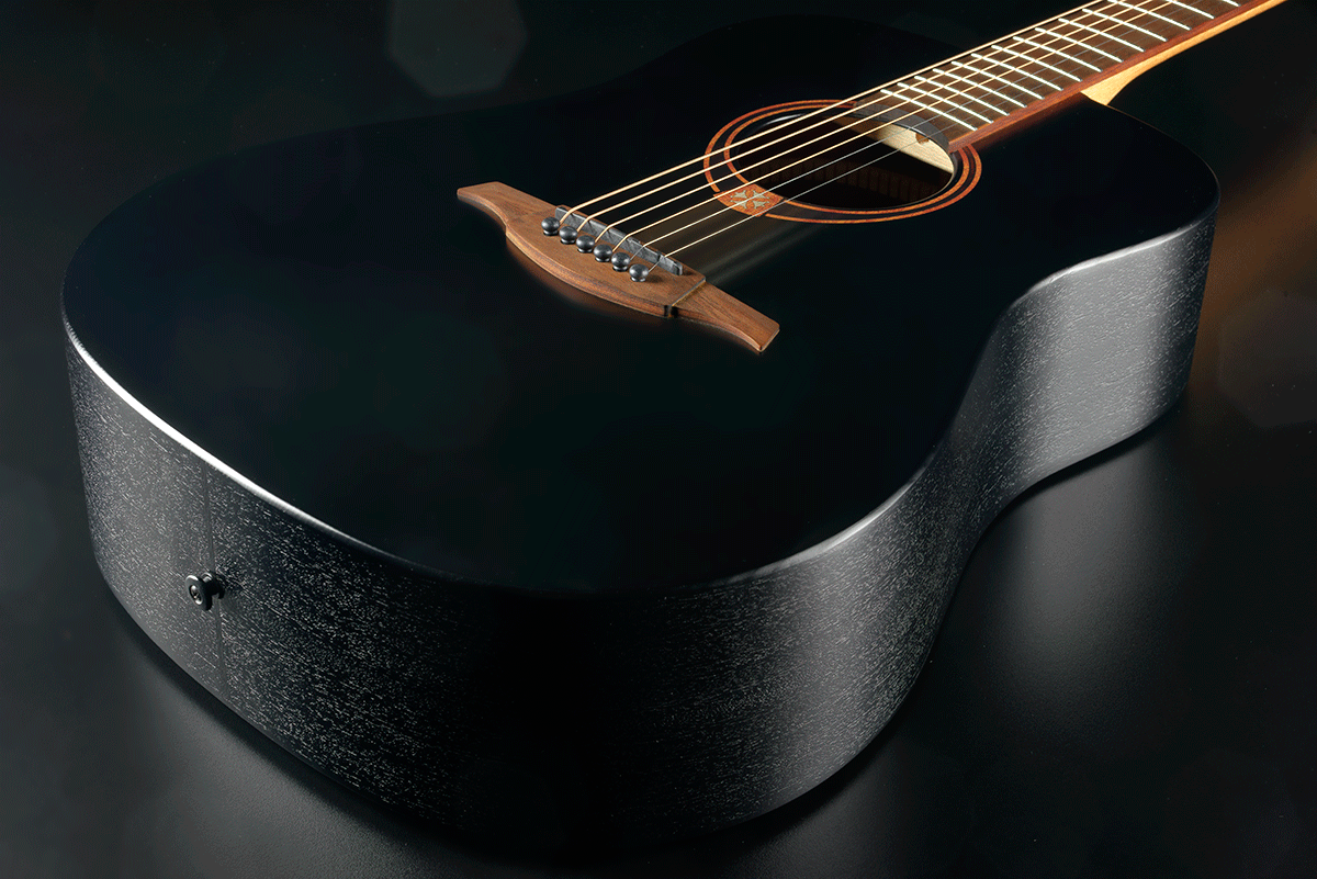 Lag T70d Tramontane Dreadnought Epicea Sapele Bro - Noir Satine - Guitarra acústica & electro - Variation 2