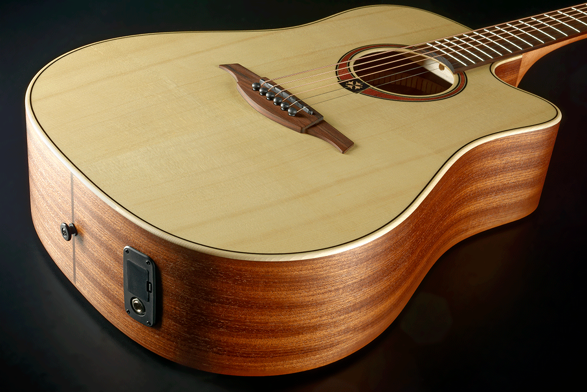 Lag T70dce Ii Tramontane Auditorium Cw Epicea Sapele Bro - Naturel Satin - Guitarra electro acustica - Variation 2