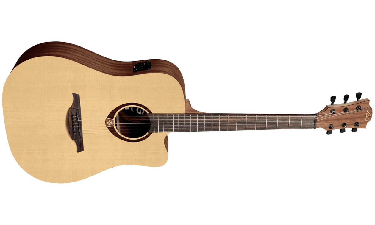 Lag T70dce Tramontane Dreadnought Cw Epicea Sapele Bro - Naturel Satin - Guitarra electro acustica - Variation 2