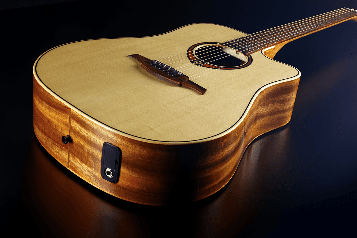 Lag T88dce Tramontane Dreadnought Cw Epicea Khaya Bro - Naturel - Guitarra electro acustica - Variation 2