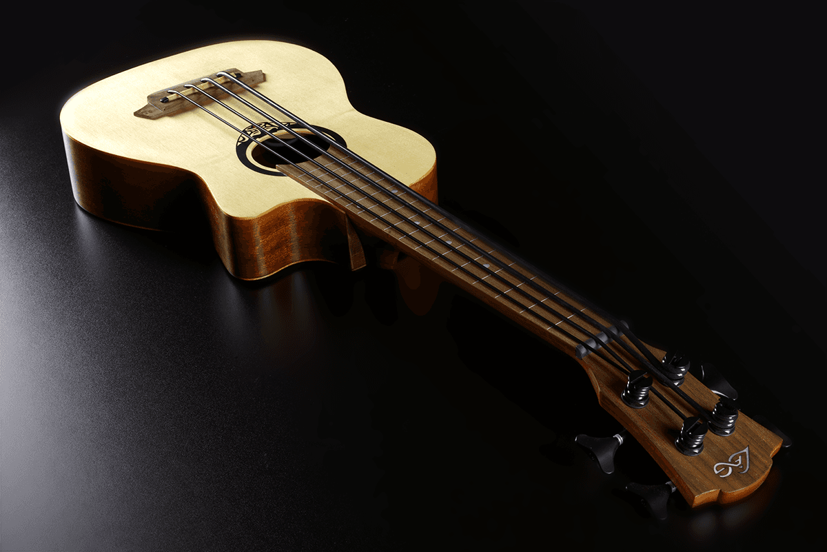 Lag Tkb150fce Mini Bass Fretless Tiki Cw Epicea Acajou +housse - Natural - Bajo acústico - Variation 3