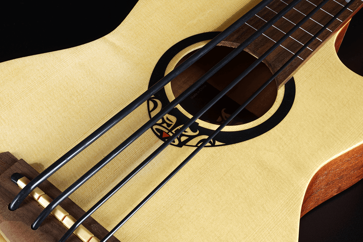 Lag Tkb150fce Mini Bass Fretless Tiki Cw Epicea Acajou +housse - Natural - Bajo acústico - Variation 4