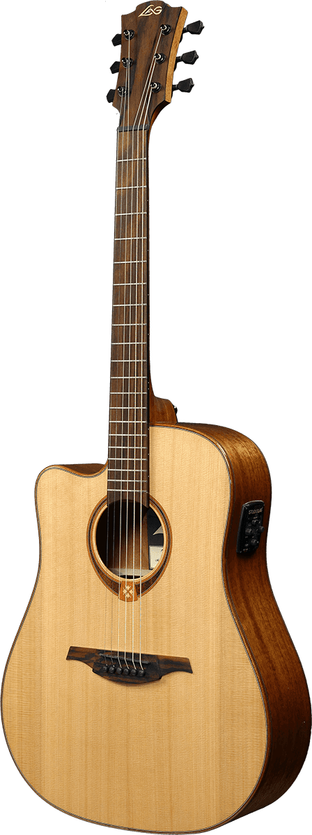 Lag Tl118dce Tramontane Lh Gaucher Dreadnought Cw Cedre Khaya Bro - Naturel - Guitarra electro acustica - Variation 1