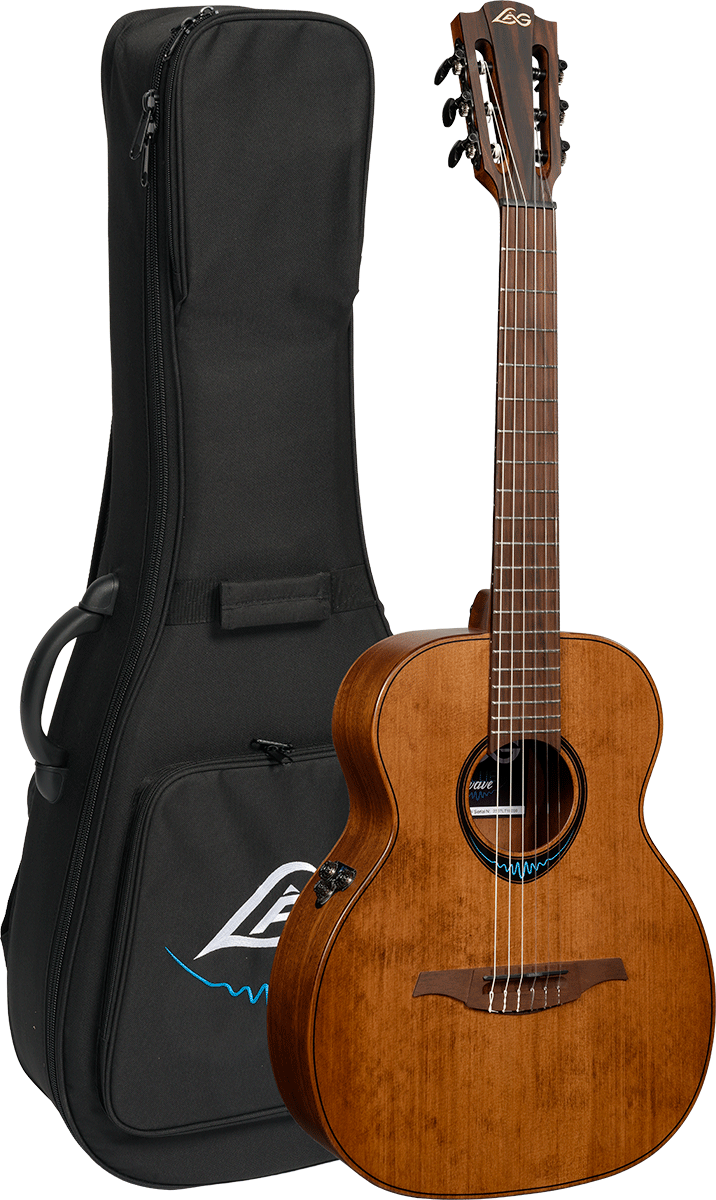 Lag Tnbw1te Bluewave 1 Travel Nylon Cedre Khaya Brbr - Brown - Guitarra clásica 3/4 - Variation 7