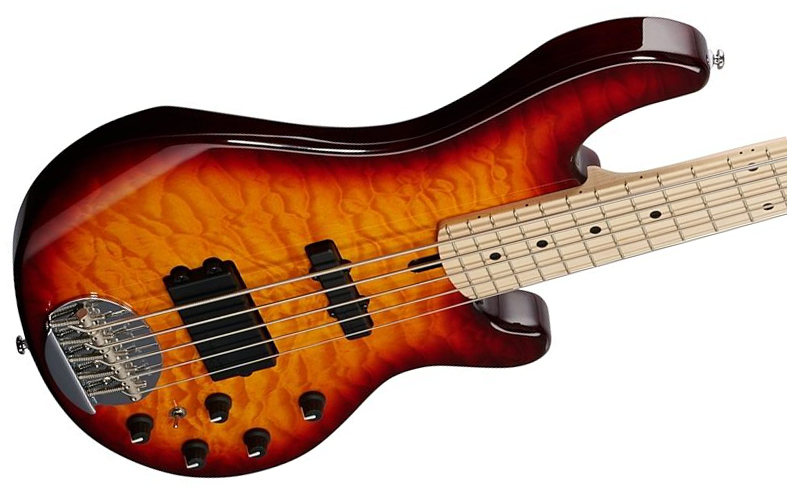 Lakland 55-02 Deluxe Qmt Skyline 5c Active Mn - Honey Burst Gloss - Bajo eléctrico de cuerpo sólido - Variation 2