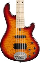Bajo eléctrico de cuerpo sólido Lakland Skyline 55-02 Deluxe QMT 5-String - Honey burst gloss