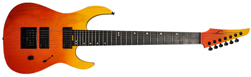 Legator Ninja N7ep Performance 7c 2h Fishman Fluence Modern Ht Ric - Cali Sunset - Guitarra eléctrica de 7 cuerdas - Main picture