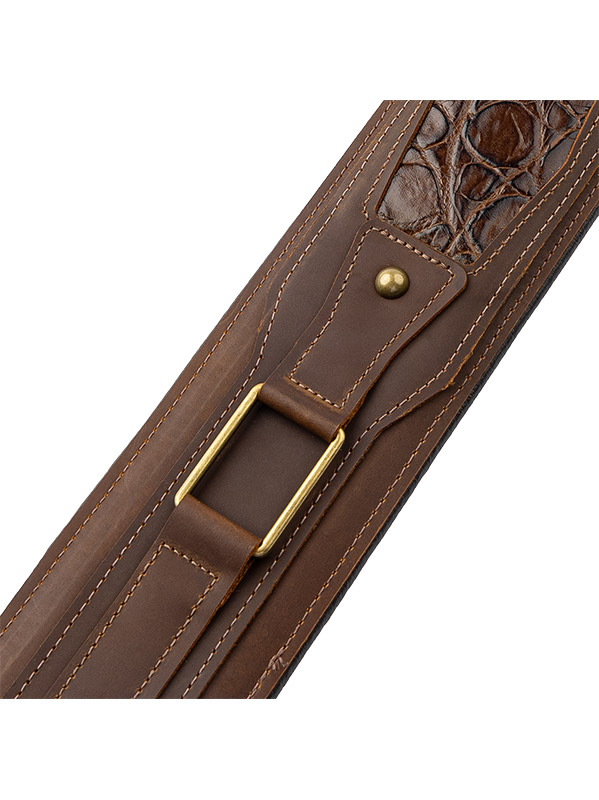 Levy's Apex - Cuir Crazy Horse Rembourre, Motif Croco, 7,6 Cm - Brown - Correa - Variation 1