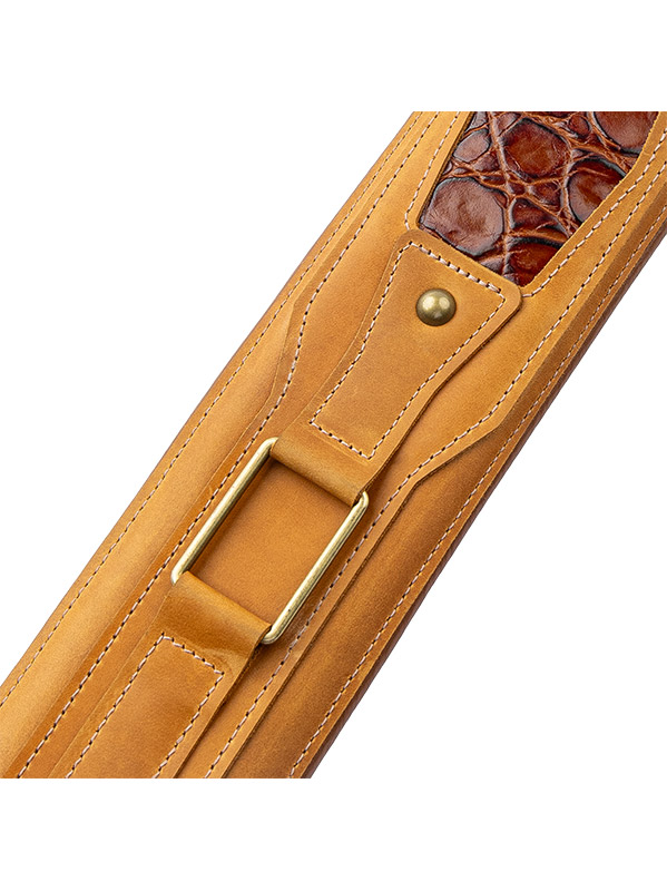 Levy's Apex - Cuir Crazy Horse Rembourre, Motif Croco, 7,6 Cm - Tan - Correa - Variation 1