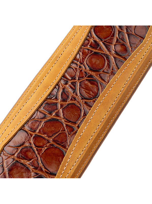 Levy's Apex - Cuir Crazy Horse Rembourre, Motif Croco, 7,6 Cm - Tan - Correa - Variation 2