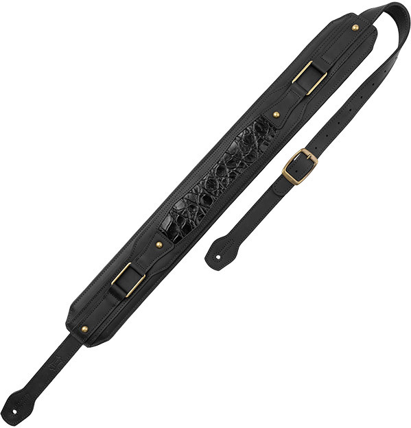Levy's Apex - Cuir Crazy Horse RembourrÉ, Motif Croco, 7,6 Cm - Black - Correa - Main picture