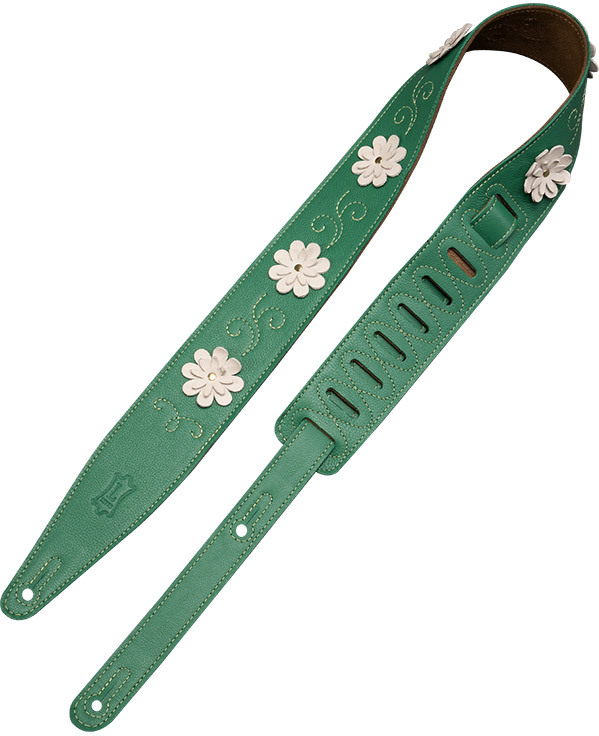 Levy's In Bloom - Courroie 6,35 Cm En Cuir Premium Et Fleurs Rivetees A La Main - Green - Correa - Main picture
