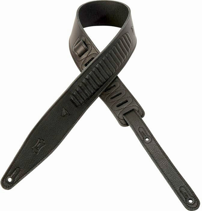 Levy's Mg317mto-blk Garment Leather Guitar Strap 2.5inc Cuir Black - Correa - Main picture