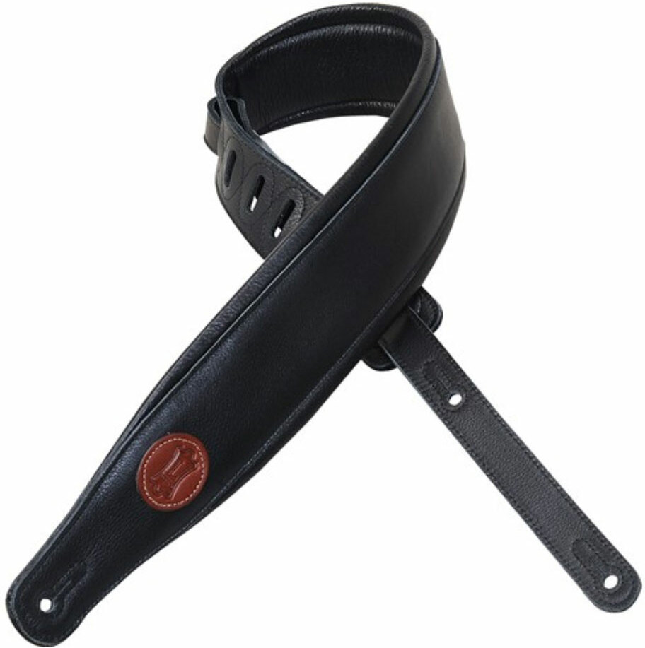 Levy's Mss2-blk Garment Leather Guitar Strap 3inc Cuir - Correa - Main picture