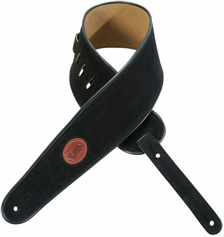 Levy's Mss3-4-blk Hand-brushed Suede Leather Bass Guitar Strap 4inc Cuir - Correa - Main picture