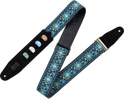 Correa Levy's 5 cm jacquard guitar strap with 4 pick holder - Design 04