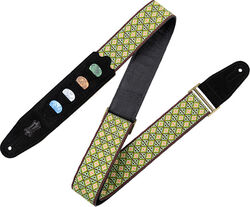 5 cm jacquard guitar strap with 4 pick holder - Design 25