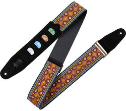 Correa Levy's 5 cm jacquard guitar strap with 4 pick holder - Design 26