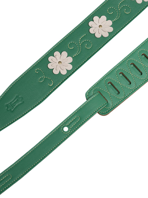 Levy's In Bloom - Courroie 6,35 Cm En Cuir Premium Et Fleurs Rivetees A La Main - Green - Correa - Variation 1