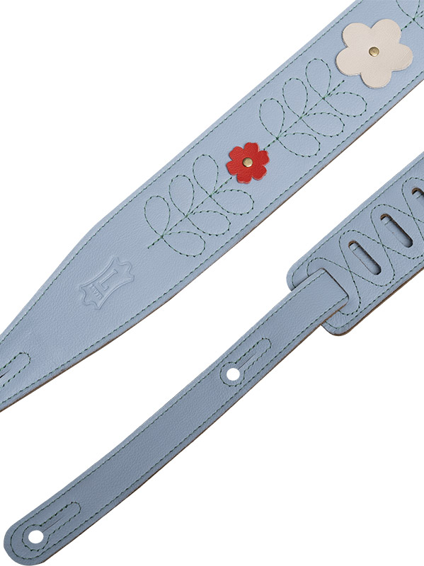 Levy's In Bloom - Courroie 6,35 Cm En Cuir Premium Et Fleurs Rivetees A La Main - Sky Blue - Correa - Variation 1
