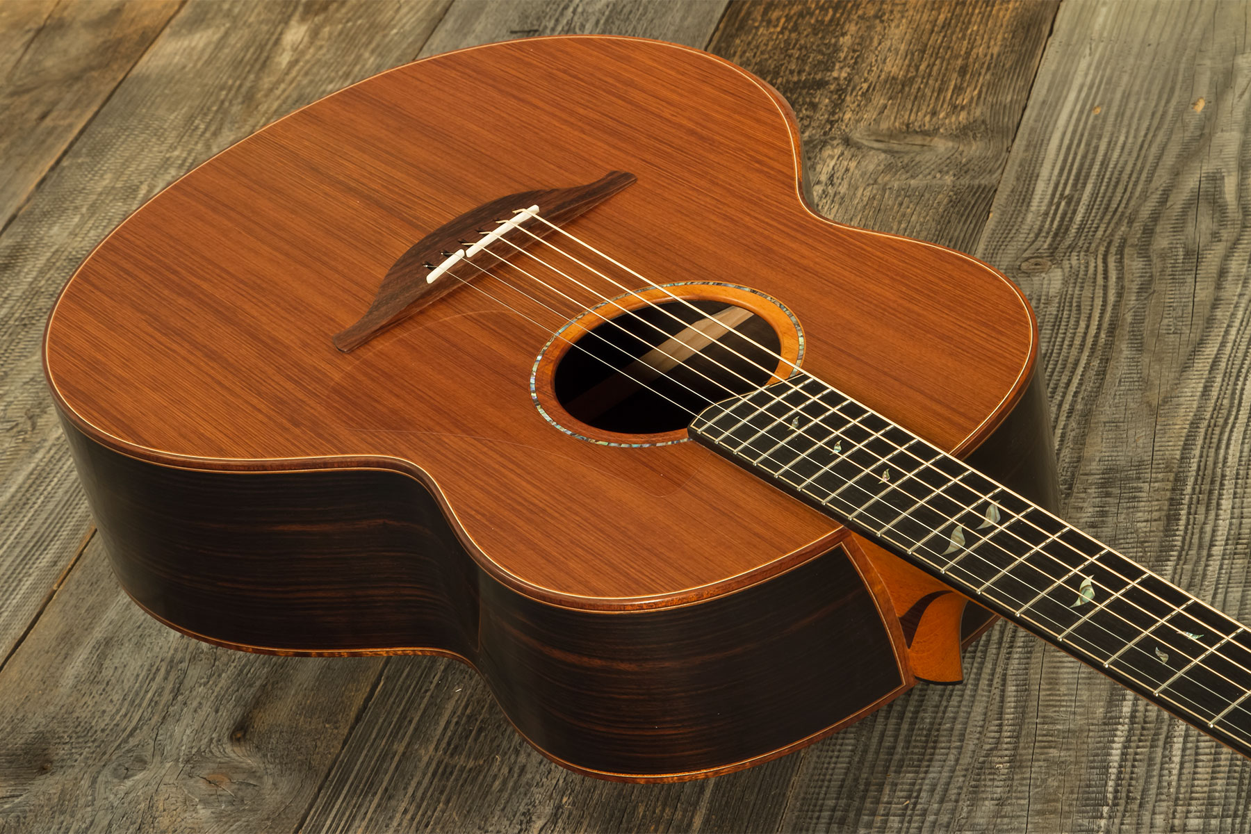Lowden Custom Shop F50 Auditorium Sinker Redwood Macassar Ebony Eb #26347 - Natural - Guitarra folk - Variation 2