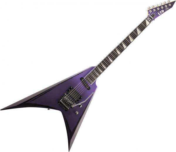 Guitarra eléctrica de cuerpo sólido Ltd Alexi Ripped - Purple fade satin w/ pinstripes