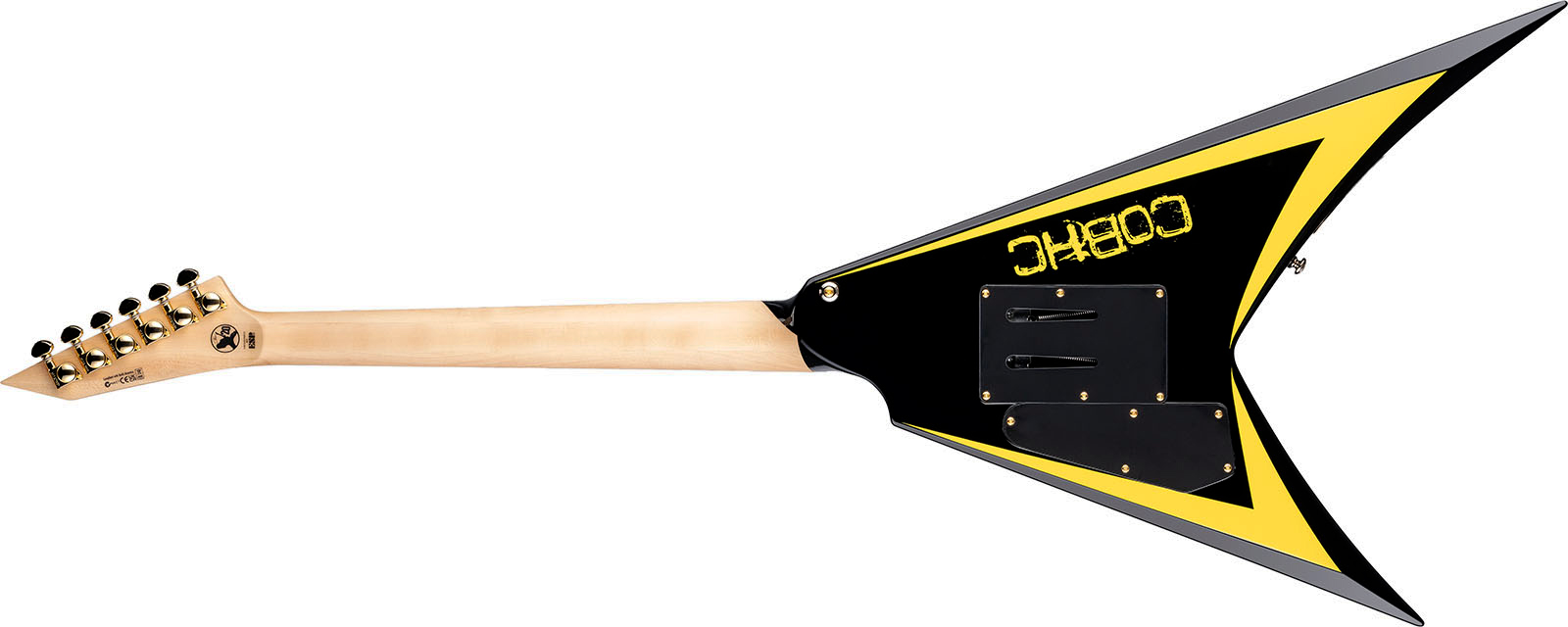 Ltd Alexi Laiho Alexi Arrowhead Se 20th Ann. Signature 1h Fr Eb - Black With Yellow Bevels - Guitarra electrica metalica - Variation 1