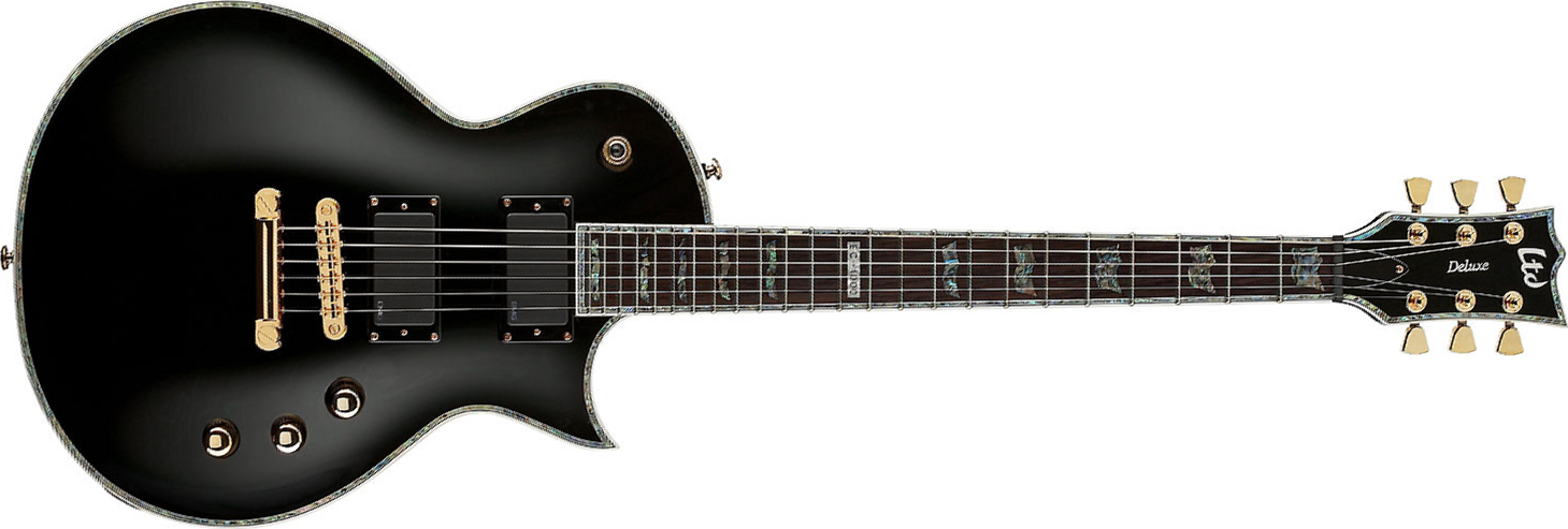 Ltd Ec-1000 Emg Blk - Black - Guitarra electrica metalica - Main picture