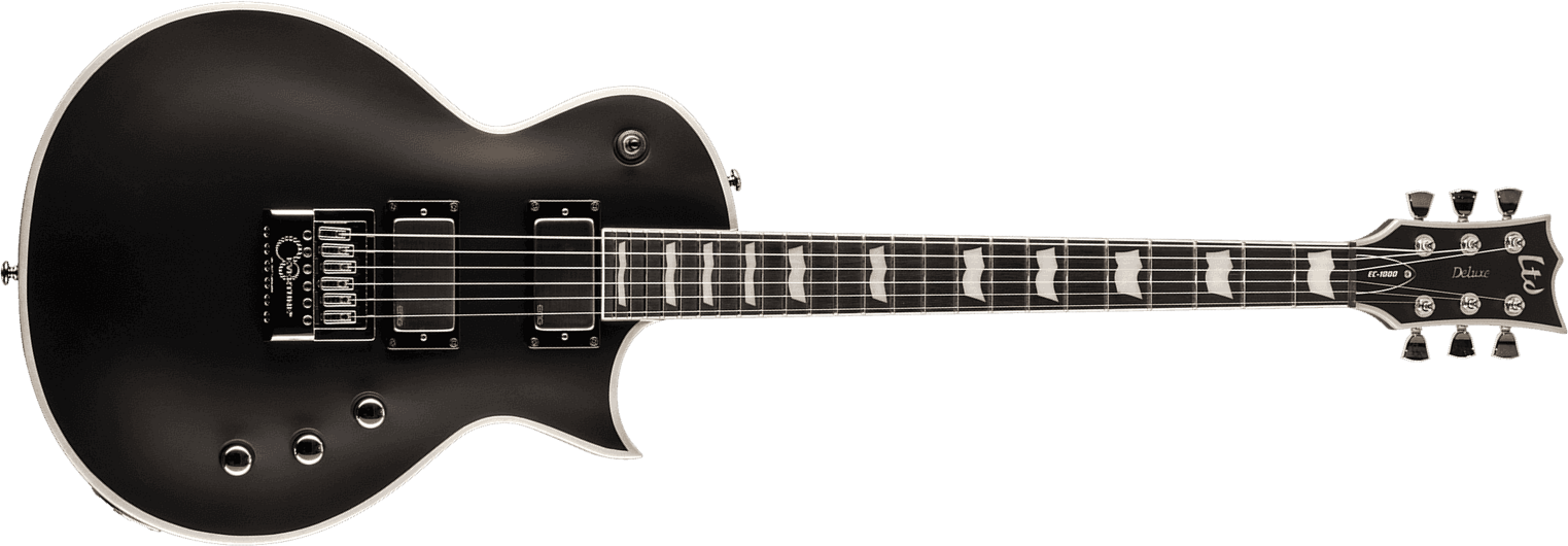 Ltd Ec-1000 Evertune Hh Emg Ht Eb - Black Satin - Guitarra electrica metalica - Main picture