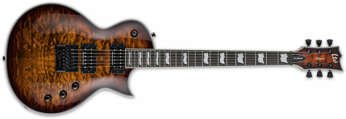 Ltd Ec-1000 Evertune Hh Seymour Duncan Ht Eb - Dark Brown Sunburst - Guitarra eléctrica de corte único. - Main picture