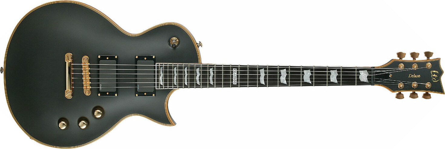 Ltd Ec-1000 Hh Emg Ht Eb - Vintage Black - Guitarra eléctrica de corte único. - Main picture