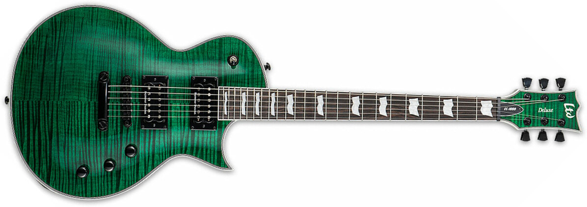 Ltd Ec-1000 Hh Seymour Duncan Ht Eb - See Thru Green - Guitarra eléctrica de corte único. - Main picture
