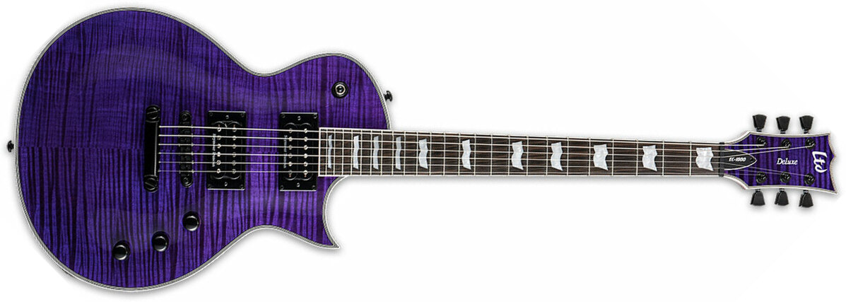 Ltd Ec-1000 Hh Seymour Duncan Ht Eb - See Thru Purple - Guitarra eléctrica de corte único. - Main picture