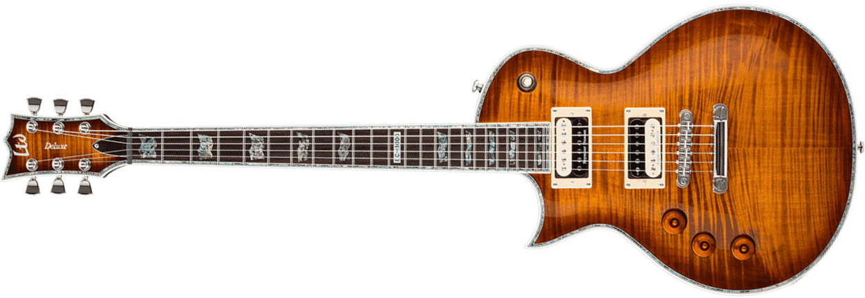 Ltd Ec-1000 Lh Gaucher Seymour Duncan - Amber Sunburst - Guitarra electrica para zurdos - Main picture