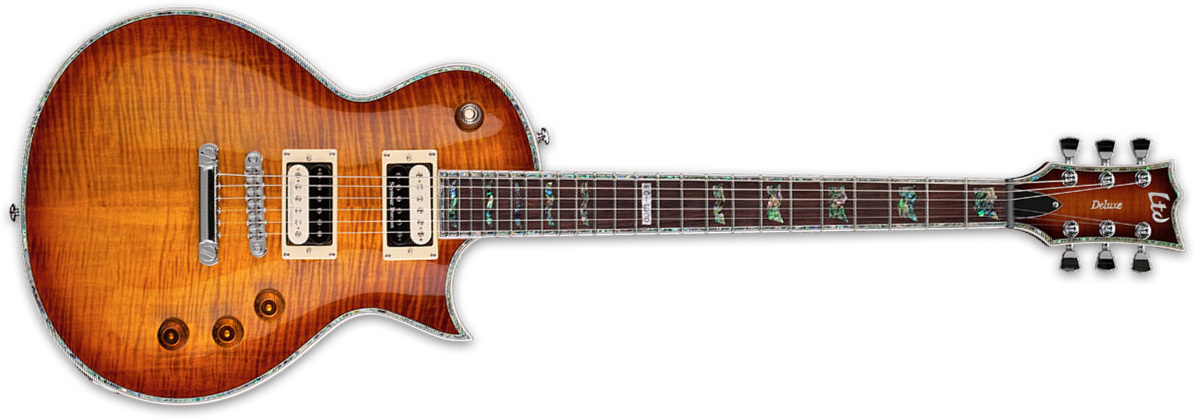 Ltd Ec-1000fm Seymour Duncan - Amber Sunburst - Guitarra eléctrica de corte único. - Main picture