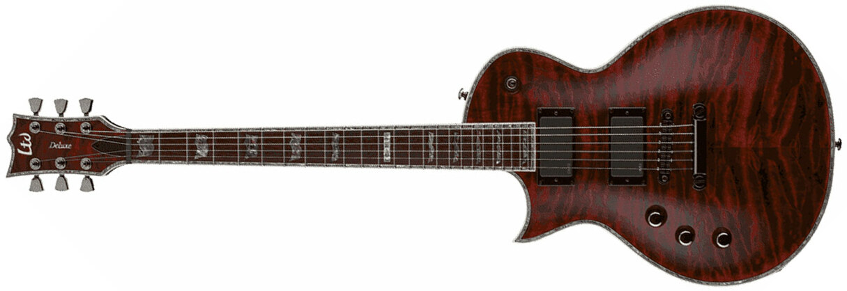 Ltd Ec-1000qm Lh Gaucher Hh Emg Ht Rw - See Thru Black Cherry - Guitarra electrica para zurdos - Main picture