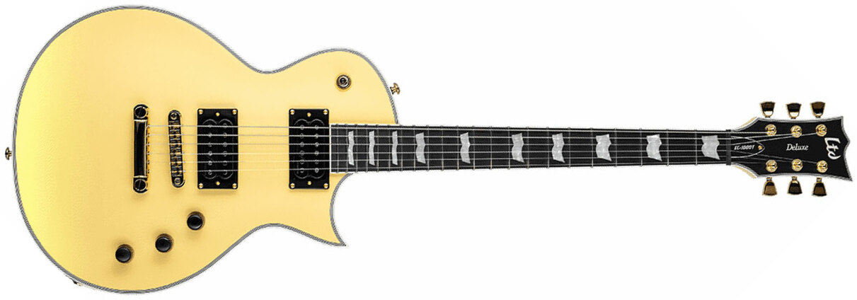 Ltd Ec-1000t Ctm Hh Fishman Fluence Modern Ht Eb - Vintage Gold Satin - Guitarra eléctrica de corte único. - Main picture