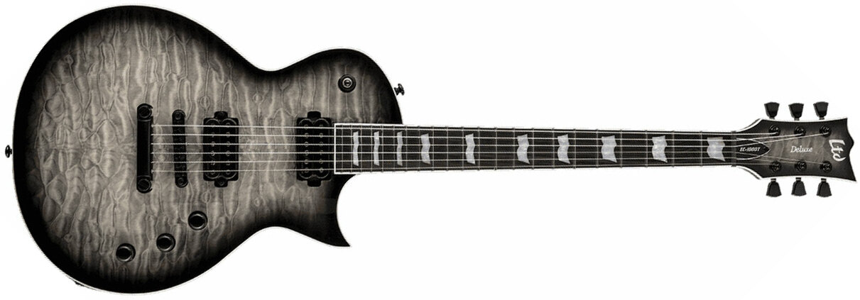Ltd Ec-1000t Hh Fishman Fluence Ht Eb - Charcoal Burst - Guitarra eléctrica de corte único. - Main picture