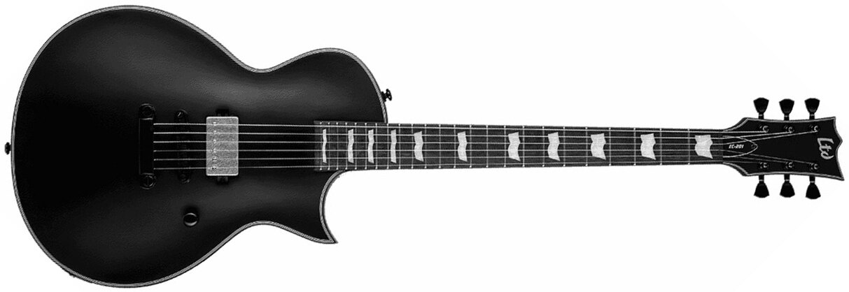 Ltd Ec-201 1h Ht Jat - Black Satin - Guitarra eléctrica de corte único. - Main picture