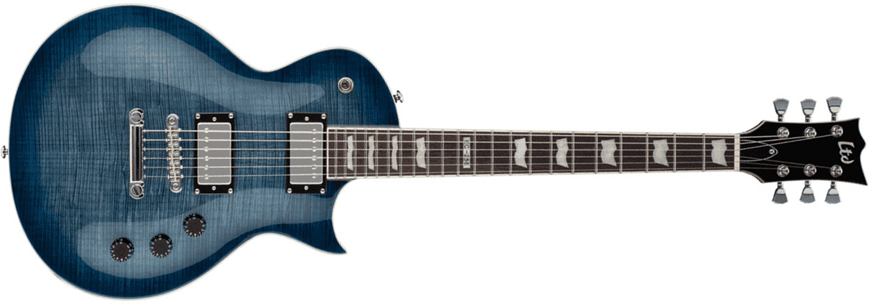 Ltd Ec-256fm Cbtbl - Cobalt Blue - Guitarra eléctrica de corte único. - Main picture
