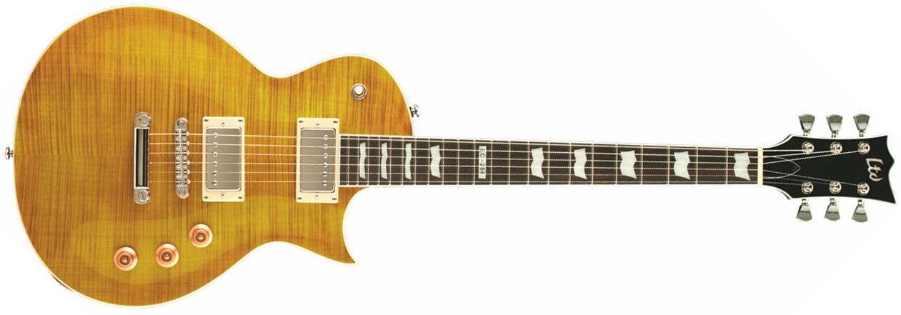 Ltd Ec-256fm Hh Ht Rw - Lemon Drop - Guitarra eléctrica de corte único. - Main picture