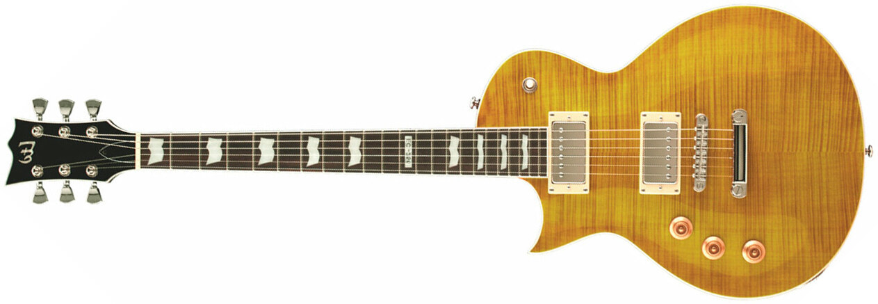 Ltd Ec-256fm Lh Gaucher Hh Ht Jat - Lemon Drop - Guitarra electrica para zurdos - Main picture