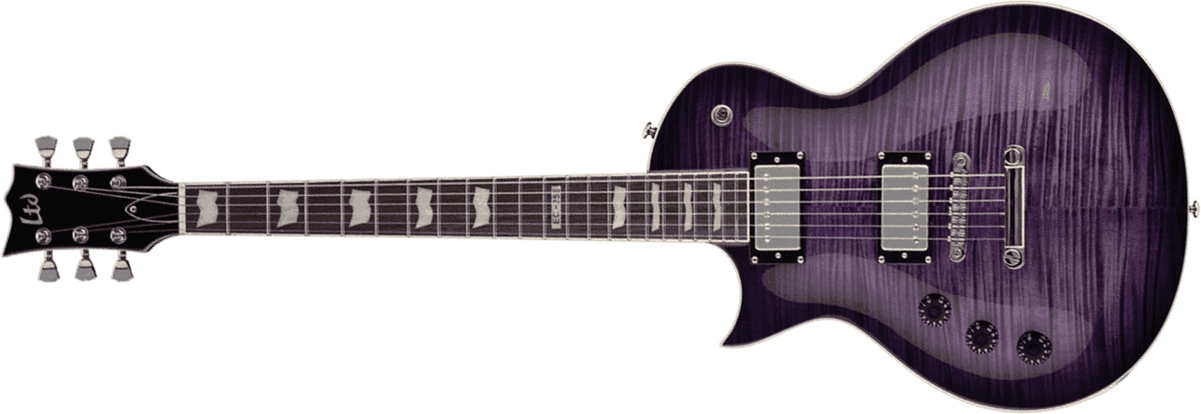 Ltd Ec-256fm Lh Gaucher Hh Ht Jat - See Thru Purple Sunburst - Guitarra eléctrica de corte único. - Main picture