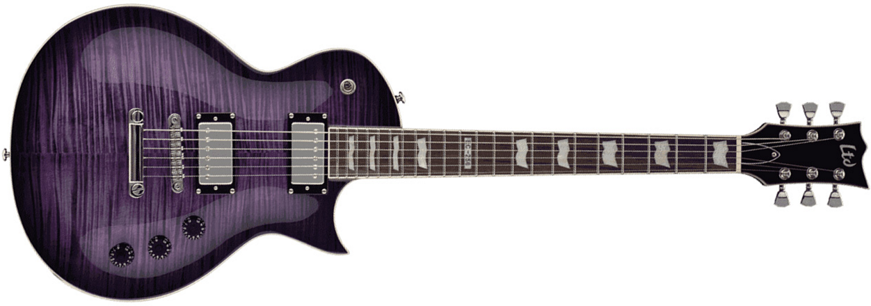 Ltd Ec-256fm Stpsb - See Thru Purple Sunburst - Guitarra eléctrica de corte único. - Main picture
