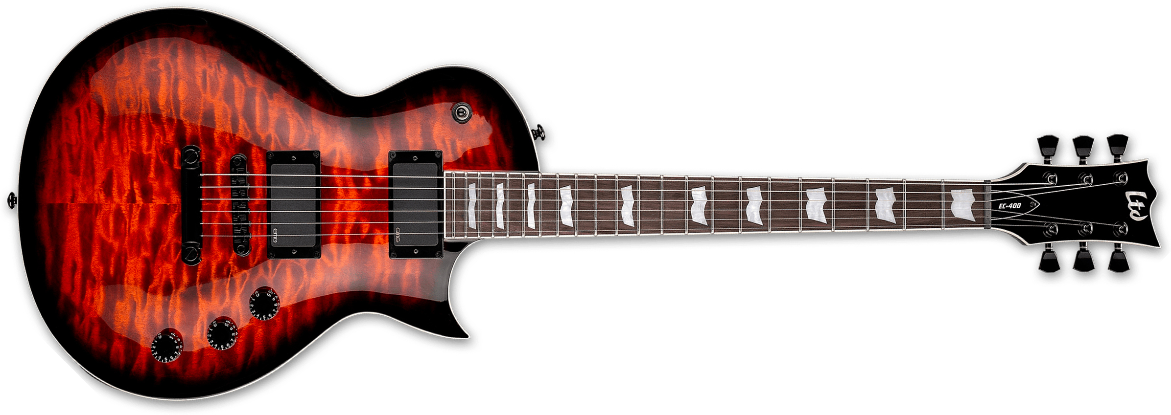 Ltd Ec400qm 2h Emg Ht Rw - Vintage Burst - Guitarra eléctrica de corte único. - Main picture