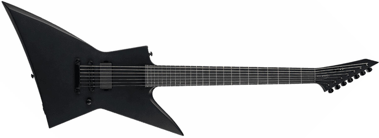 Ltd Ex-7 Baritone Black Metal 1h Emg Ht Eb - Black Satin - Guitarra eléctrica de 7 cuerdas - Main picture