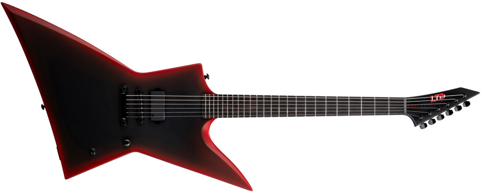 Ltd Exl Black Metal Series Ht 1h Eb - Black Red Burst Satin - Guitarra electrica metalica - Main picture