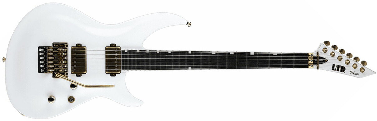 Ltd H3-1000fr Hh Emg Fr Eb - Snow White - Guitarra eléctrica con forma de str. - Main picture